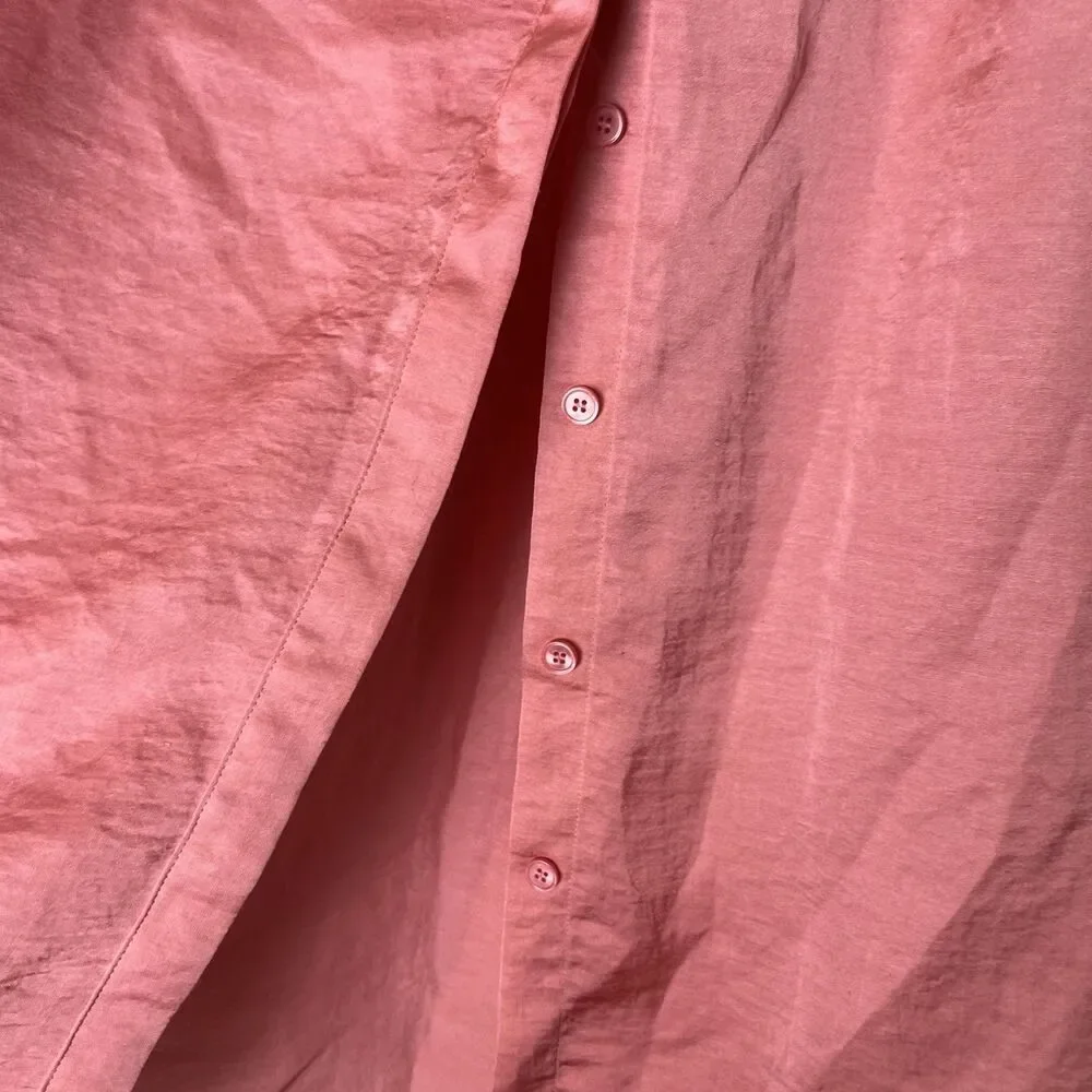 Talbots Blouse Womens‎ 4 Pink Button Down 3/4 Sleeve Lightweight Top Polyester